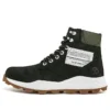 6-Inch Boot Brooklyn cu fermoar lateral, talpă lată, înălțime 15 cm „Nubuc negru cu guler căptușit verde”
