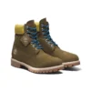 6-Inch Boot „Nubuc verde măslin cu guler galben”