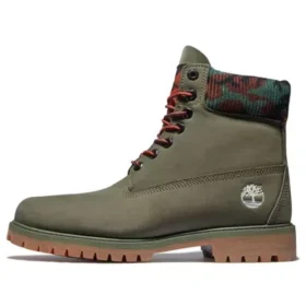 6-Inch Premium Cizme „Nubuc verde închis cu guler camuflaj”
