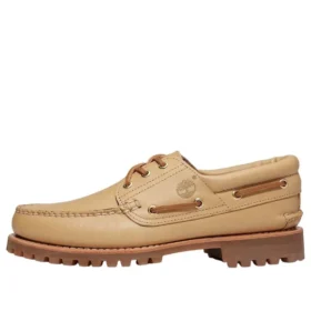 Bocanci autentici cu 3 ochiuri, cusuți manual, „Beige”