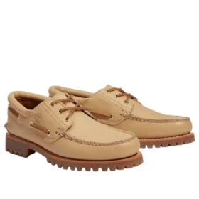 Bocanci autentici cu 3 ochiuri, cusuți manual, „Beige”