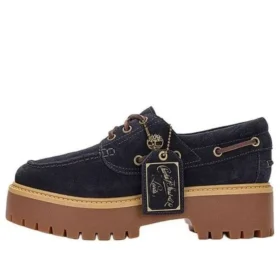 C.F. STEAD Încălțăminte cu platformă din piele de căprioară indigo Stone Street „Dark Blue Suede”