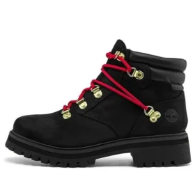 Cizma impermeabilă Holiday Luxe „Negru Nubuck Red”