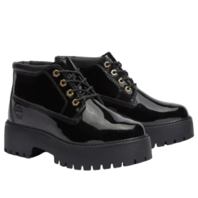 Cizme cu platformă impermeabile Stone Street „Negru Patent Leather”
