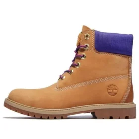 Cizme Heritage cu talpă cupsole de 6 inch „Nubuc gri-bej cu violet”