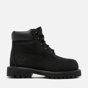 Cizme impermeabilă pentru copii mici de 6 inch – Nubuc negru