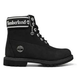 Cizme impermeabilă Premium Wide Fit de 6 inch „Negru Nubuck Logo”