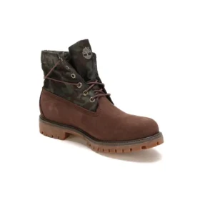 Cizme mid-top cu vârf rulabil „Imprimeu camuflaj maro-verde”