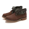 Cizme mid-top cu vârf rulabil „Imprimeu camuflaj maro-verde”