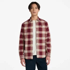 Cămășă în carouri din flanelă cu model în zig-zag pentru bărbați