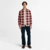 Cămășă în carouri din flanelă cu model în zig-zag pentru bărbați Cămășă în carouri din flanelă cu model în zig-zag pentru bărbați