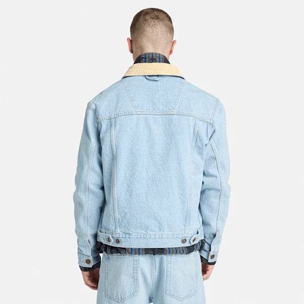 Geci din denim cu guler din velur Geci din denim cu guler din velur