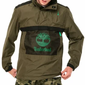 Geci pulover cu glugă și buzunare Timberland în culori contrastante, verde