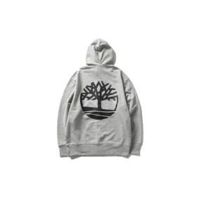 Hanorac cu glugă și fermoar, cu imprimeu logo Timberland, gri