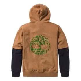 Hanorace cu glugă și broderie cu copac, unisex, „Maro”