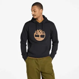 Hanorace cu glugă Timberland cu logo Tree – Negru/Grâu