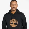 Hanorace cu glugă Timberland cu logo Tree – Negru/Grâu