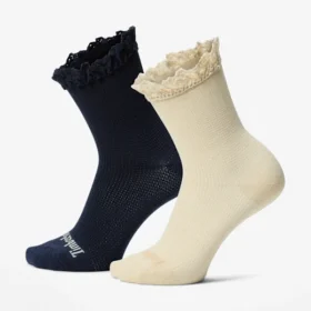 Șosete scurte cu volane Timberland® pentru femei, pachet de 2