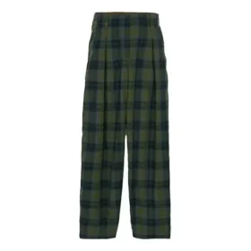Pantaloni cu imprimeu în carouri „Verde măslin Albastru”