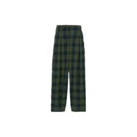 Pantaloni cu imprimeu în carouri „Verde măslin Albastru”
