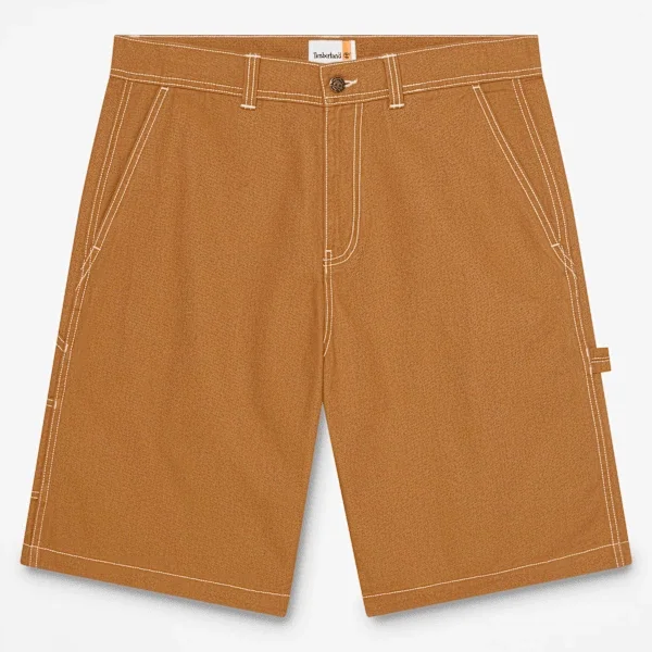 Pantaloni scurți de tip carpenter din pânză de bumbac spălată Pantaloni scurți de tip carpenter din pânză de bumbac spălată