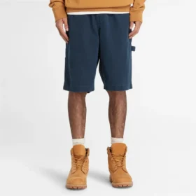 Pantaloni scurți de tâmplar din twill gros spălat „Navy”