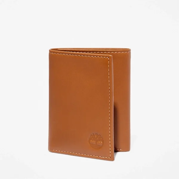 Portofel trifold din piele netedă pentru bărbați Portofel trifold din piele netedă pentru bărbați