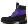 Premium Waterproof Boot de 6 inch cu talpă largă „Nubuc negru cu violet”