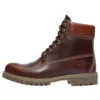 Premium Waterproof Boot de 6 inch „Maro cu textură integrală și Negru”