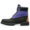 Premium Waterproof Boot de 6 inch „Nubuc negru cu violet”