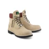 Premium Waterproof Boot de 6 inci „Nubuc bej cu guler burgund”