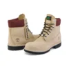Premium Waterproof Boot de 6 inci „Nubuc bej cu guler burgund”