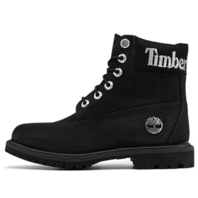Premium Waterproof Boot de 6 inci „Nubuc negru cu logo argintiu”