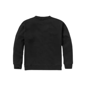 Pulover cu guler rotund și textură logo „Negru”