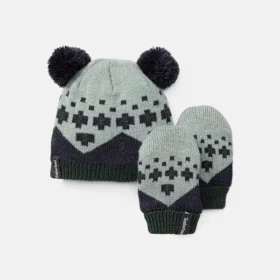 Set de pălării și mănuși Fairisle pentru copii