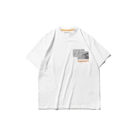 SS20 cu imprimeu Earth Pattern, mânecă scurtă, stil pentru cuplu, alb