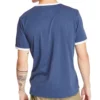 Timberland Casual cu guler rotund și imprimeu, mânecă scurtă, albastru