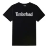 Timberland Casual cu guler rotund, imprimat, sport, mânecă scurtă, negru