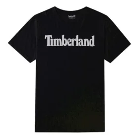 Timberland Casual cu guler rotund, imprimat, sport, mânecă scurtă, negru