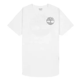 Timberland Casual cu guler rotund, imprimeu, mânecă scurtă, alb