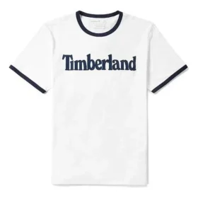 Timberland Casual cu guler rotund, imprimeu, mânecă scurtă, alb