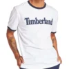 Timberland Casual cu guler rotund, imprimeu, mânecă scurtă, alb