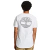 Timberland Casual cu guler rotund, imprimeu, mânecă scurtă, alb