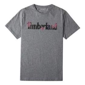 Timberland Casual cu guler rotund, imprimeu, mânecă scurtă, gri