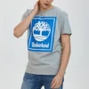 Timberland Casual cu guler rotund, imprimeu, mânecă scurtă, gri