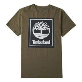 Timberland Casual cu guler rotund, imprimeu, mânecă scurtă, verde