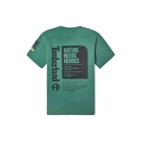 Timberland Casual cu guler rotund, imprimeu, pantaloni scurți, verde închis