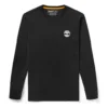 Timberland Casual cu imprimeu, guler rotund și mâneci lungi, Negru