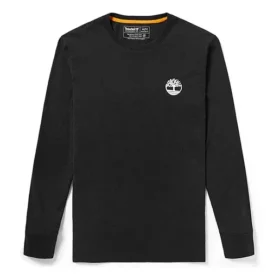 Timberland Casual cu imprimeu, guler rotund și mâneci lungi, Negru