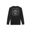 Timberland Casual cu imprimeu, guler rotund și mâneci lungi, Negru